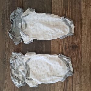 Bert's Bee brand, 0-3 months, gray onesies